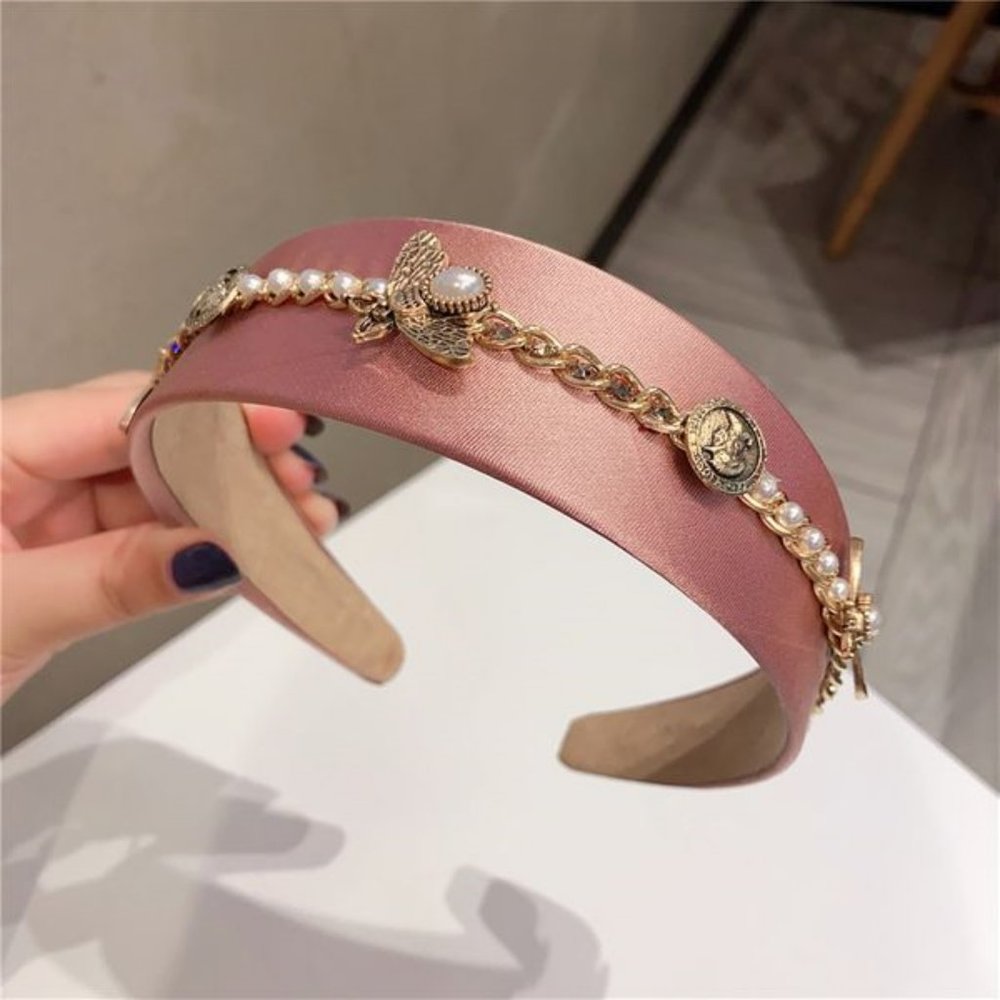 1 Bean Paste   Luxury Bee Pearl Headband